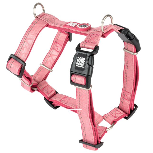 Max&Molly Comfort Harness Matrix 2.0 Rose - soft harness for dogs, with QR identifier and adjustable fit, pastel pink.