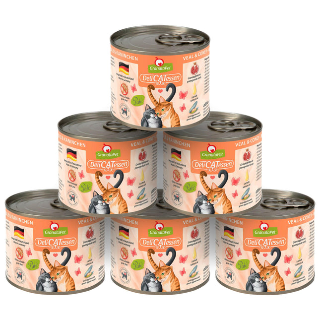 GranataPet DeliCatessen Veal & Coney - grain-free wet food for cats, veal and rabbit.