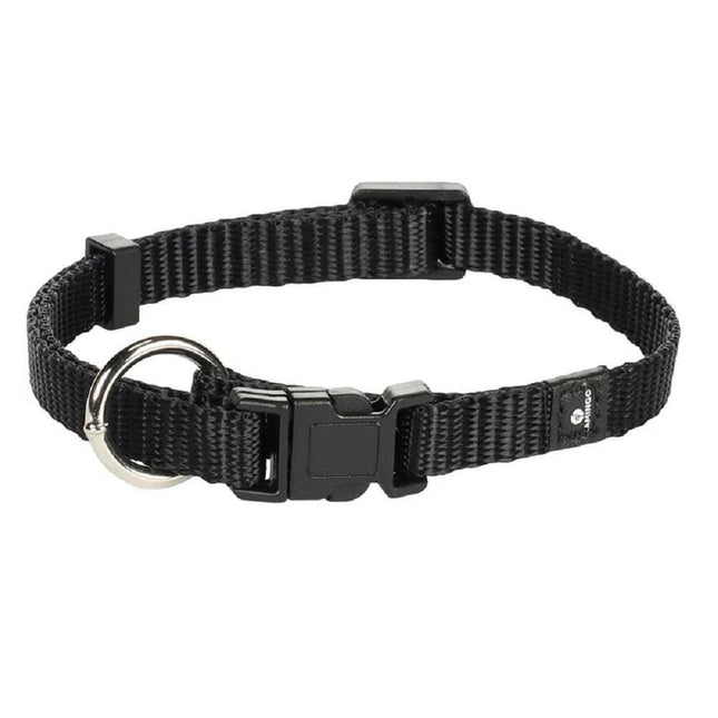 Flamingo Small Collar Ziggi - nylon collar for cats and small dogs - Black.