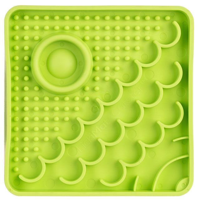 LickiMat Catser - slow feeder mat for cats, with a built-in bowl.