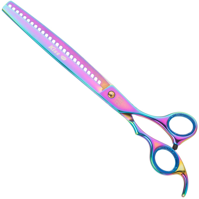 Geib Rainbow Kiss Chunker - high-quality grooming thinning shears with a rainbow finish, 26 teeth.