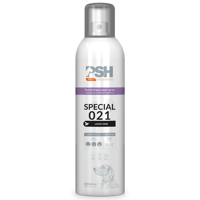 PSH Pro Special Hair 021 Spray - volumizing and texturizing spray for dog fur.