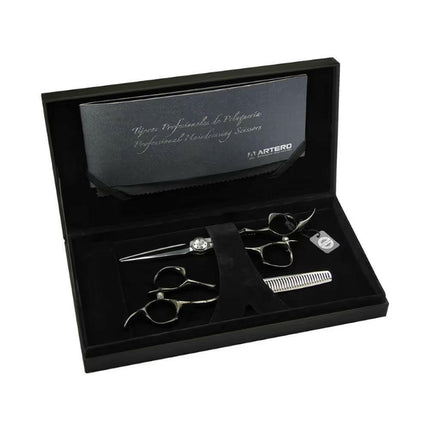 Artero Vintage Set 5.5 - set of grooming scissors and thinning shears with a titanium handle.