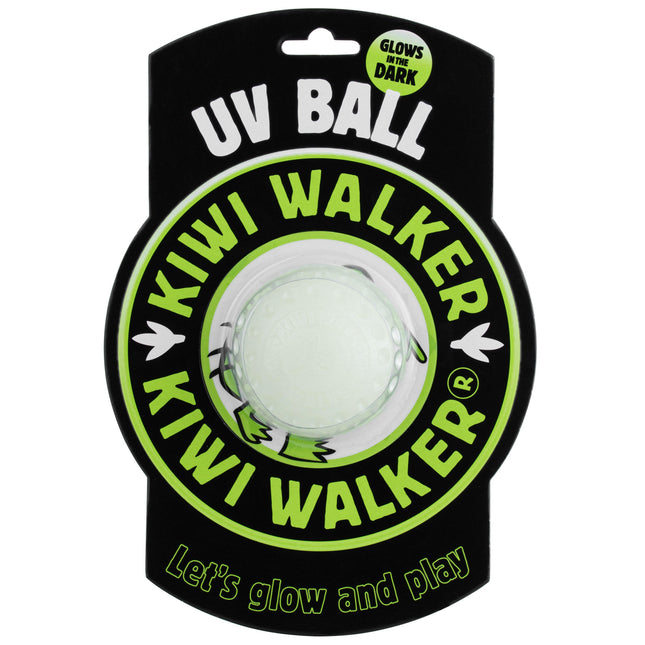 Kiwi Walker Let's Play and Glow UV Ball - glowing ball for dogs, shines in the dark.