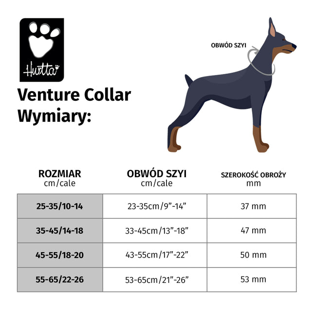 Hurtta Venture Collar - dog collar - 55 - 65cm.