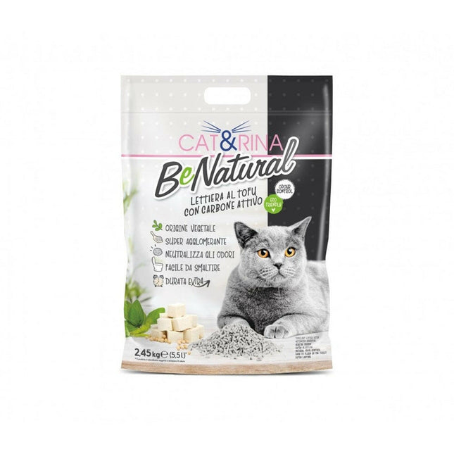 Cat&Rina BeNatural Tofu Litter Activated - plant-based litter with activated charcoal for cats, neutralizes odors - 5.5L (2.45kg).
