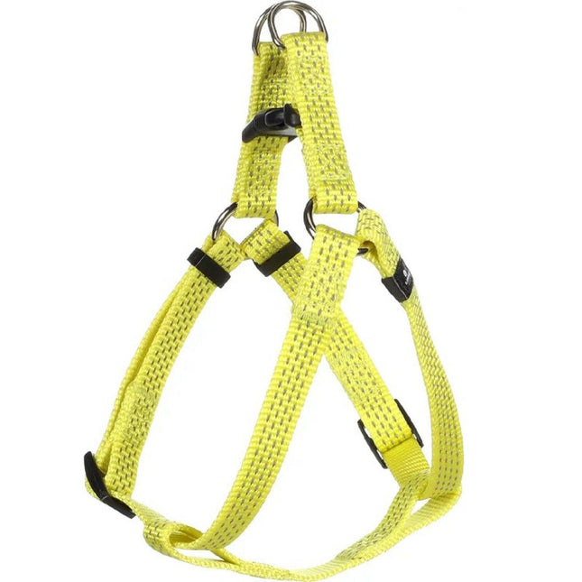 Flamingo Step&Go Ziggi Reflective Harness - neon step-in harness for dogs, buckle with lock, yellow.