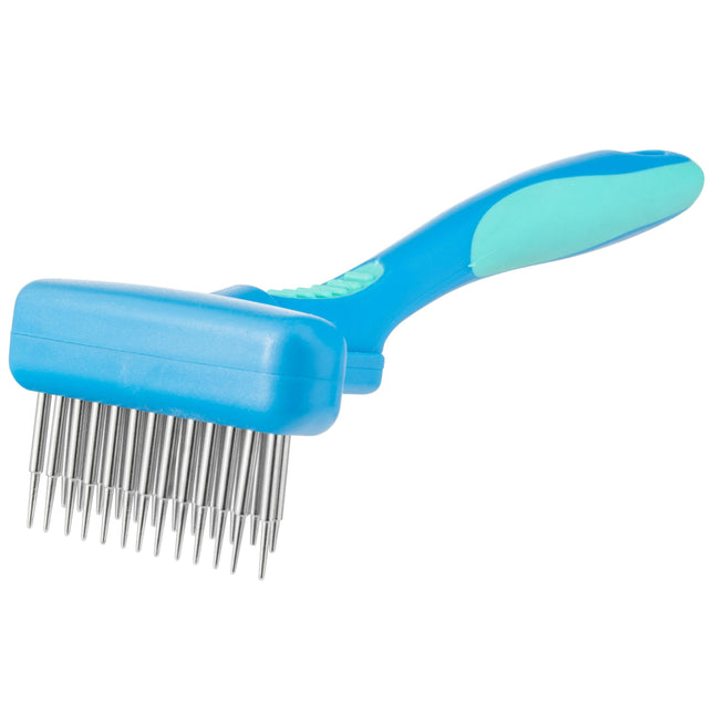 Vivog double slicker brush, crosswise with rotating teeth.