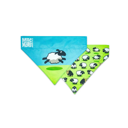 Max & Molly Reversible Bandana Sheep - dog bandana, double-sided.