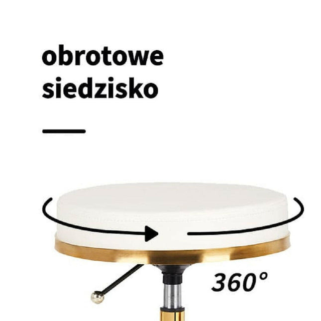 Activ H4 - gold grooming stool with height adjustment, white.