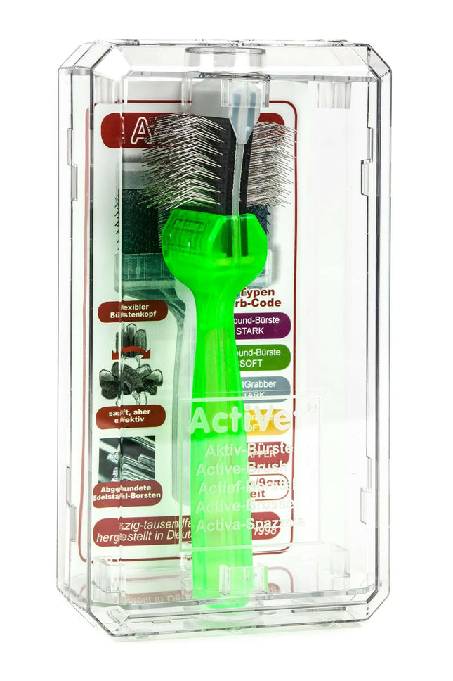 ActiVet Pro Brush Soft - soft, double-sided, and flexible brush for breeds with minimal undercoat, for long/silky hair - small 4.5c.