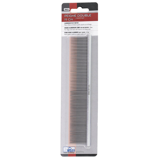 Chadog Double Aluminium Comb - 50/50 mixed aluminum comb for dogs and cats.