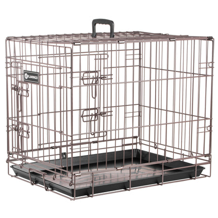 Flamingo Ebo Taupe - metal dog crate, S:.