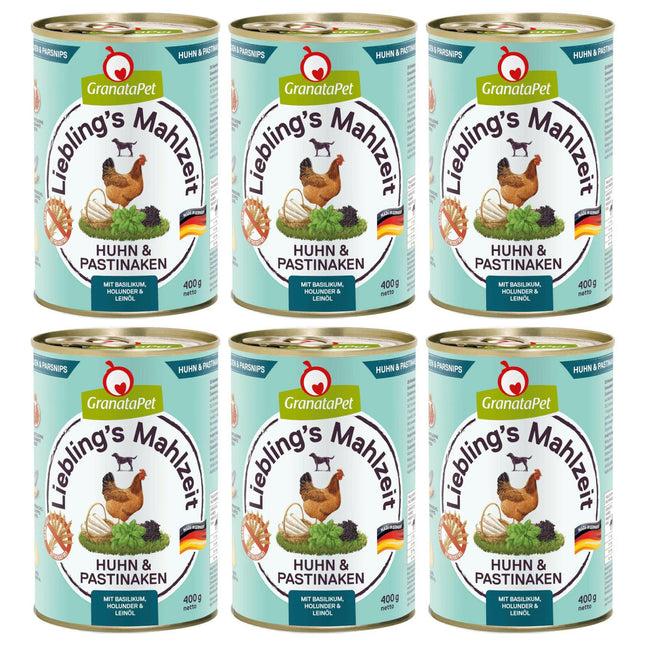 GranataPet Chicken & Parsnips - grain-free wet dog food, chicken with parsnips.
