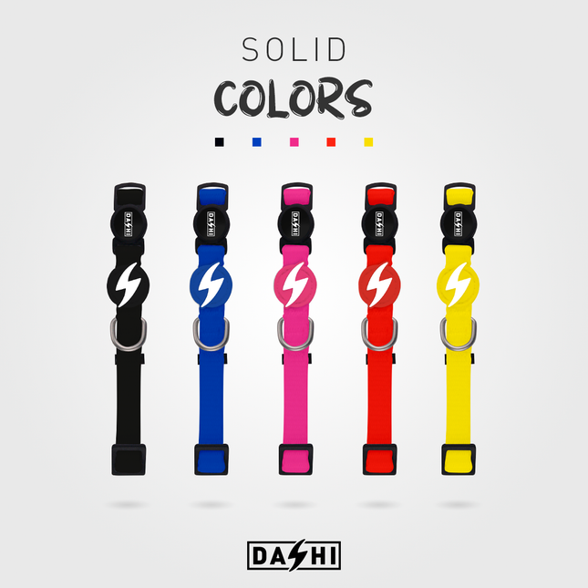 Dashi Solid Collar - yellow nylon dog collar.