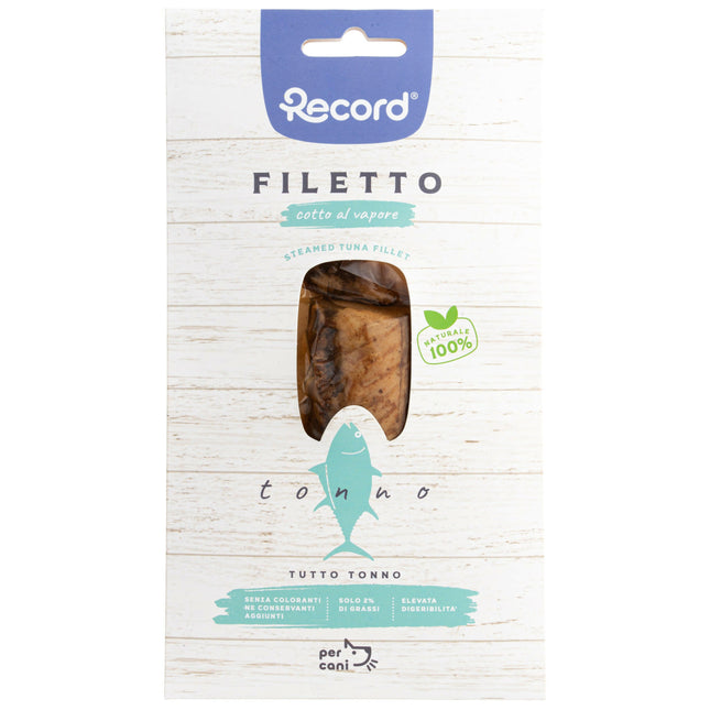Record Filetto Tuna - dog snack, 100% tuna fillet, steamed.