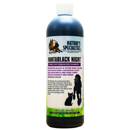 Nature's Specialties Vantablack Shampoo - highlighting shampoo for enhancing dark coat color in dogs and cats, concentrate 1:16.