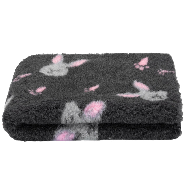 Blovi DryBed VetBed A+ - non-slip pet bed, animal mattress, graphite with bunnies.