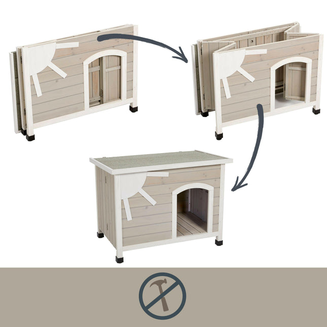 MidWest Eilio Wooden Doghouse - collapsible wooden dog house.