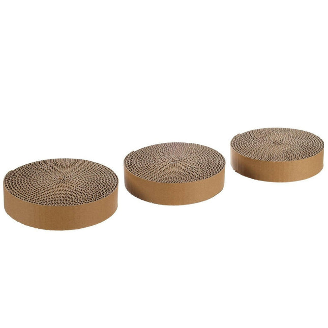 Flamingo Cat Replacement Scratching Post 3pcs - cardboard scratcher with catnip, refill for Hexagon and Triangle toys.