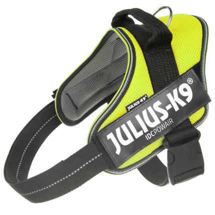 Julius K9 IDC Powair Harness Neon - lightweight and breathable dog harness, neon yellow.