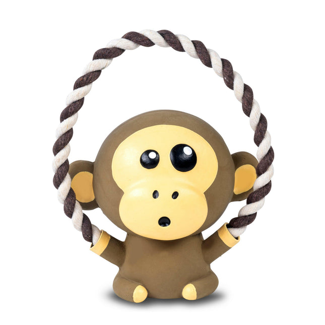 Max&Molly King Julian - dog toy with rope, latex monkey with squeaker.