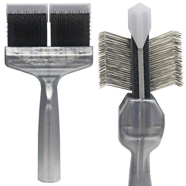 ActiVet Pro Brush Coat Grabber - hard, double-sided, flexible brush for quick removal of undercoat, suitable for breeds with long, thick fur - large.