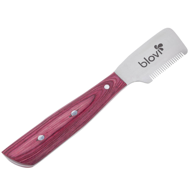Blovi Professional Wood Left Stripping Knife - professional trimmer with a comfortable wooden handle, Japanese steel - left-handed.