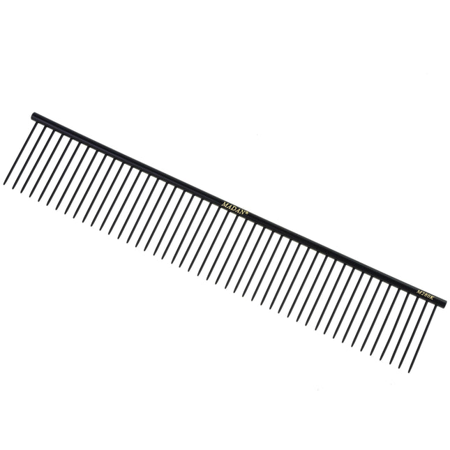 Madan Professional Poodle Comb - professional, large, and sturdy comb with an anti-static coating and wide tooth spacing, long pins..