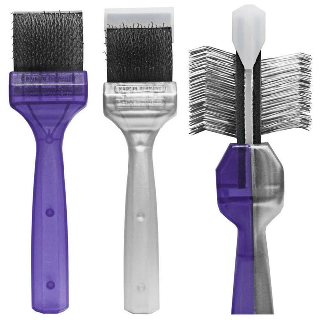 ActiVet Duo Plus Brush Tufffinish Coater 2-in-1 - two stiff brushes in one, for detangling and removing undercoat - small 4.5cm.