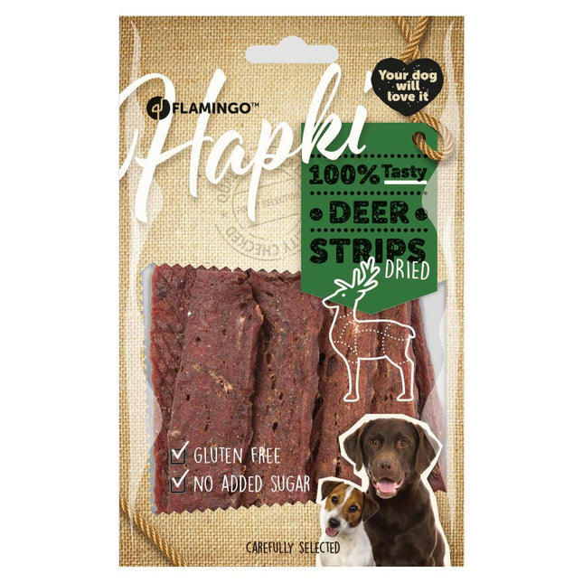 Flamingo Hapki Deer Stripes - dog treats, dried reindeer strips.