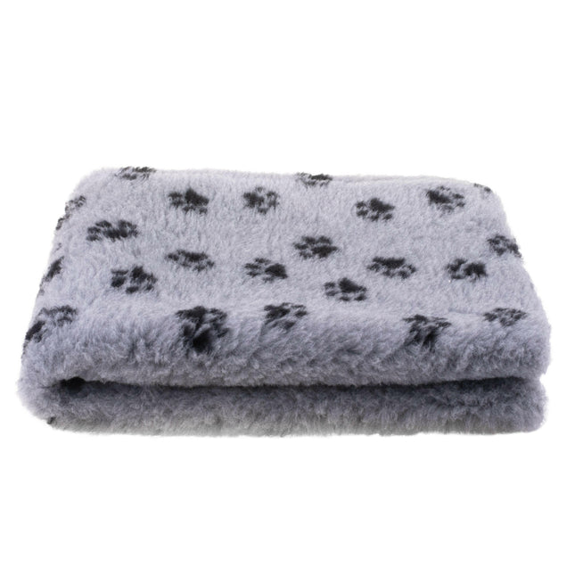 Blovi DryBed VetBed B - non-slip pet bed, gray with a black paw.
