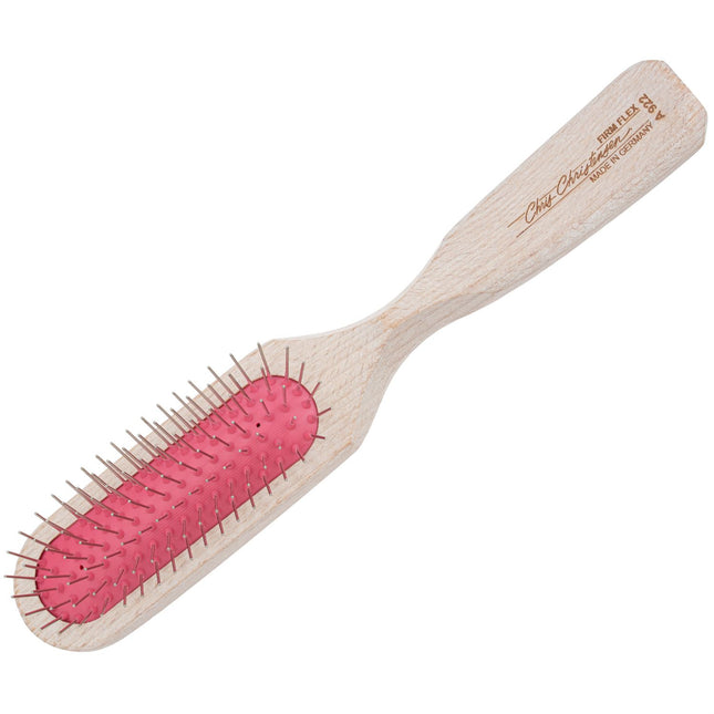 Chris Christensen Brezzy Oblong Brushes - high-quality wooden brush with metal pins - pink