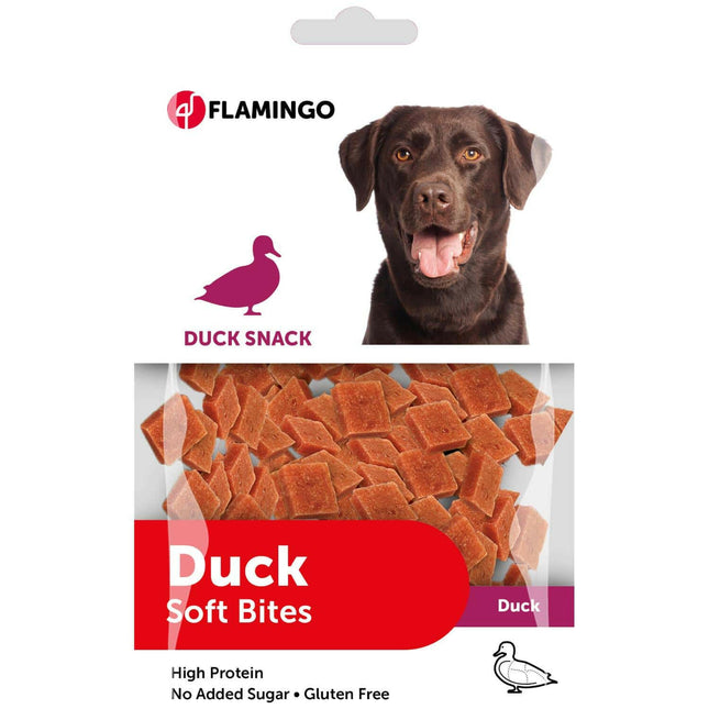 Flamingo Snack Duck Soft Bites - soft treats for dogs, duck-flavored soft snacks.