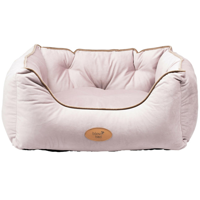 Blovi Bed Velur Love Lux - velour bed for dogs and cats, with a dusty pink trim.