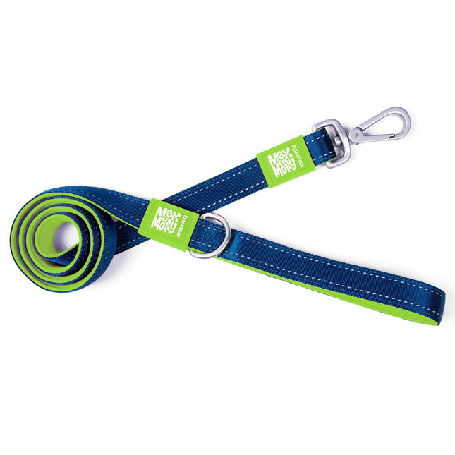 Max&Molly Short Leash Matrix Lime Green - classic dog leash with reflective stitching, 120cm.