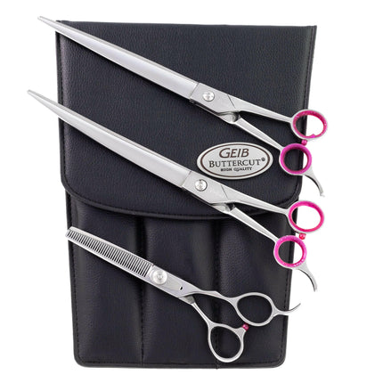 Geib Gator Scissors Set - professional scissors and thinning shears set (40 teeth) made of Japanese stainless steel, 3 pieces.