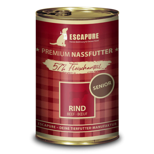 Escapure Senior Beef - wet food for senior dogs, beef with vegetables.