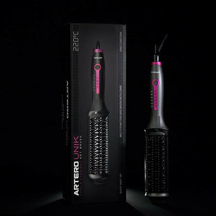 Artero Unik Curl & Straight Hot Brush - professional electric brush for curling or straightening hair.