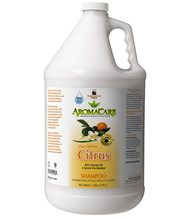 PPP AromaCare Flea Defense Citrus Shampoo - effective flea shampoo for dogs, with citronella oil, concentrate 1:12.