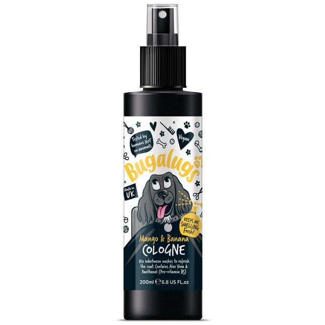 Bugalugs Mango & Banana Cologne - refreshing scented spray for dogs with a fruity fragrance.