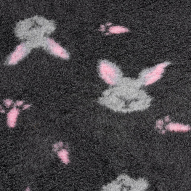 Blovi DryBed VetBed A+ - non-slip pet bed, animal mattress, graphite with bunnies.