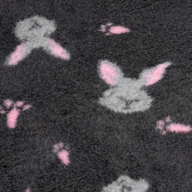 Blovi DryBed VetBed A+ - non-slip pet bed, animal mattress, graphite with bunnies