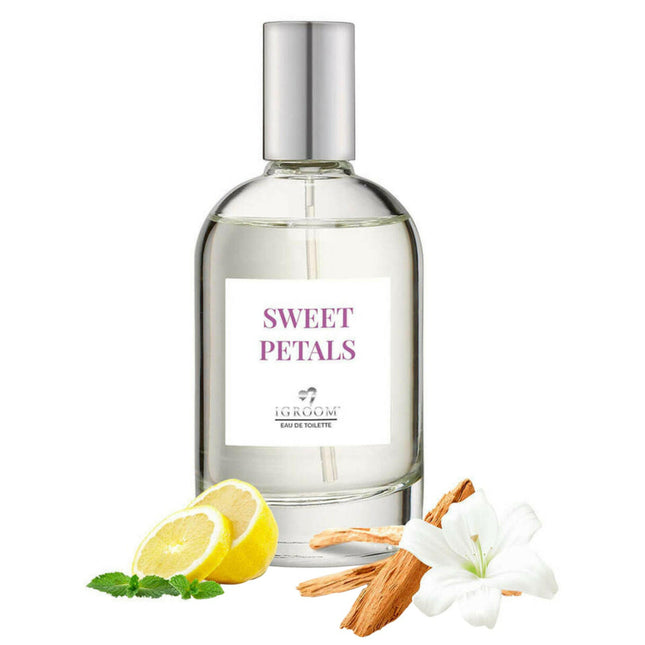 IGroom Eau De Toilette Sweet Petals - floral-scented perfume for dogs with notes of citrus and mint.