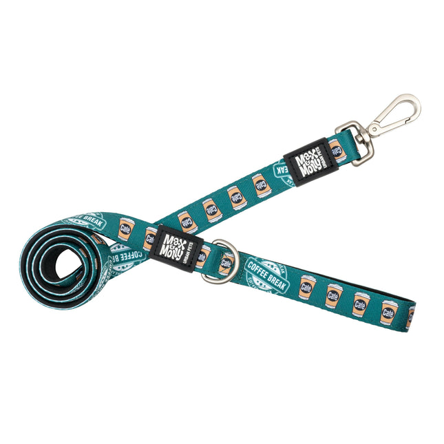Max&Molly Short Leash Coffee Break - colorful urban leash for dogs, coffee pattern, 120cm.