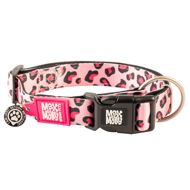 Max&Molly GOTCHA! Smart ID Leopard Collar - collar with smart Tag for dogs, leopard print design.
