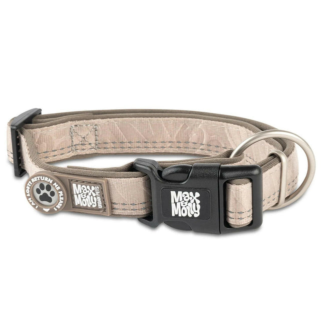 Max&Molly GOTCHA! Smart ID Matrix 2.0 Collar - dog collar with QR identifier, beige.