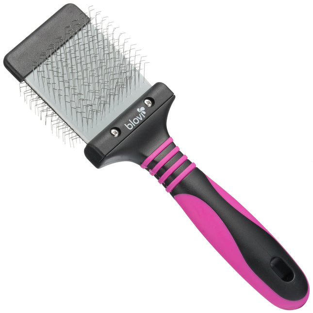 Blovi Small Duo Flex Slicker - double-sided, flexible poodle brush.