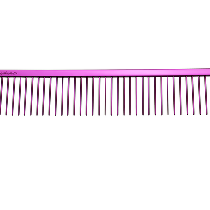 Chris Christensen Poodle Comb - professional, large metal comb with wide tooth spacing, pink.