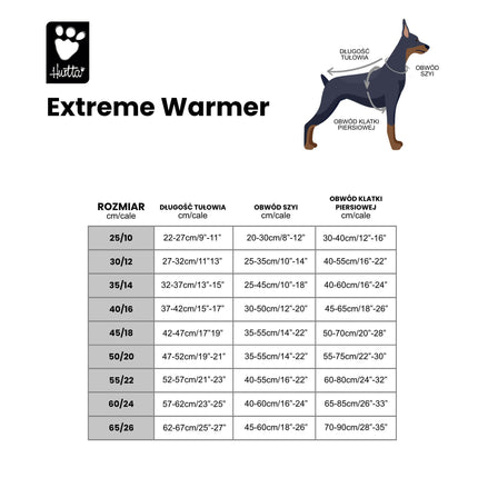 Hurtta Extreme Warmer Lingon - waterproof winter jacket for dogs, with a warm lining.